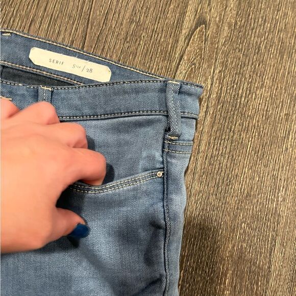 Pilcro and the Letterpress Serif Jeans Straight Leg Mid Rise Light Wash Size 28 - Picture 6 of 12